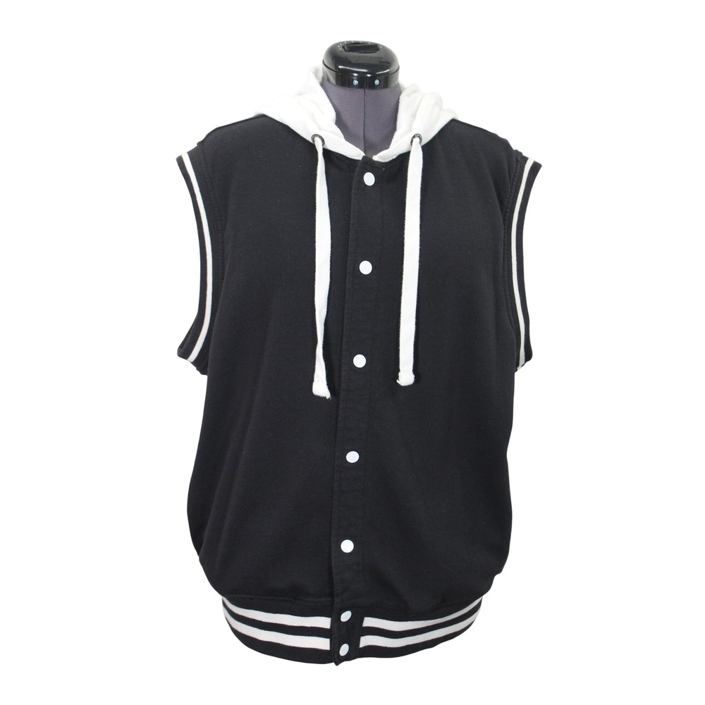 American Rag men's snap front fleece sleeveless‎ hoodie XL